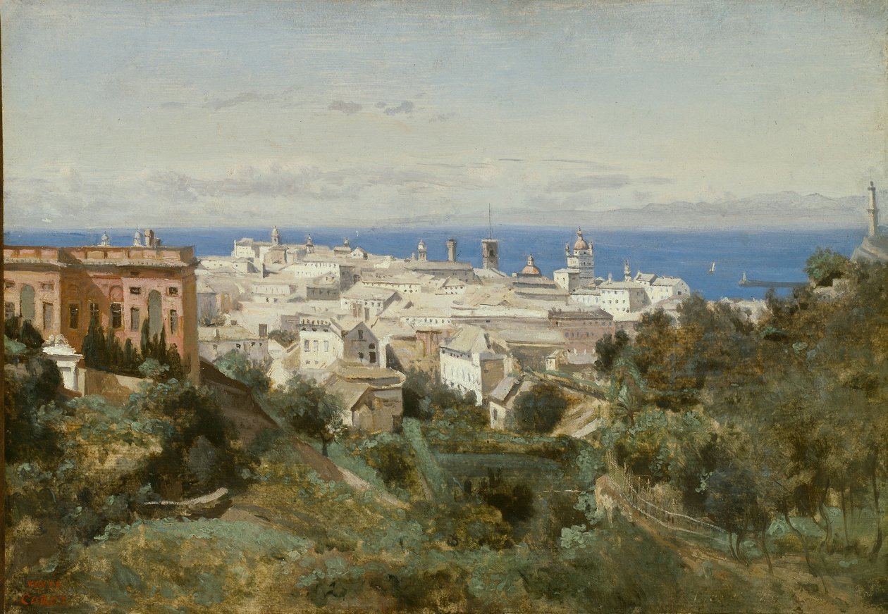 Utsikt över Genua av Jean Baptiste Camille Corot
