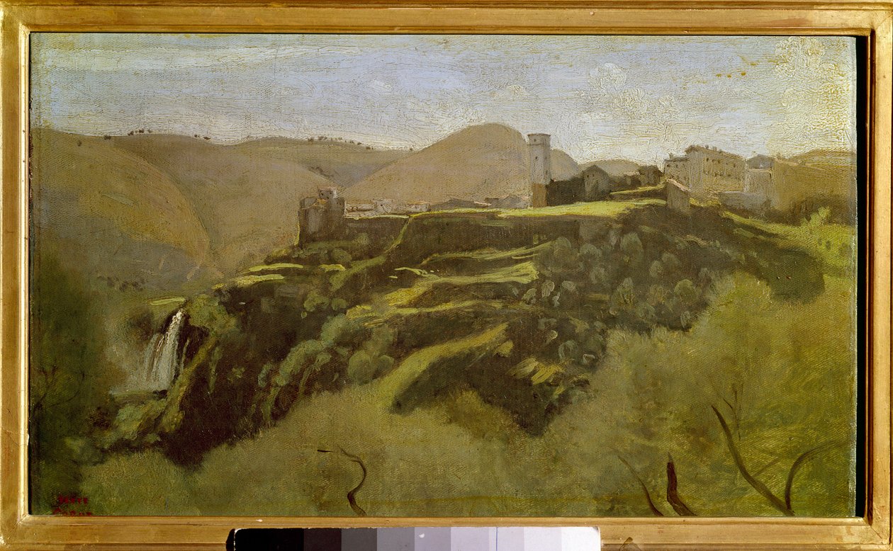 Vy över cascatelles av Tivoli Målning av Camille Corot (1796-1875) 1800-talets sön. 0,26x0,41 m . av Jean Baptiste Camille Corot