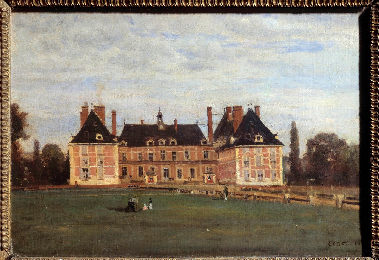 Utsikt över slottet Marie Caroline, hertiginnan av Berry a Rosny, i Yvelines-målningen av Camille Corot (1796-1875) 1840 Sön. 0,24x0,35 m av Jean Baptiste Camille Corot