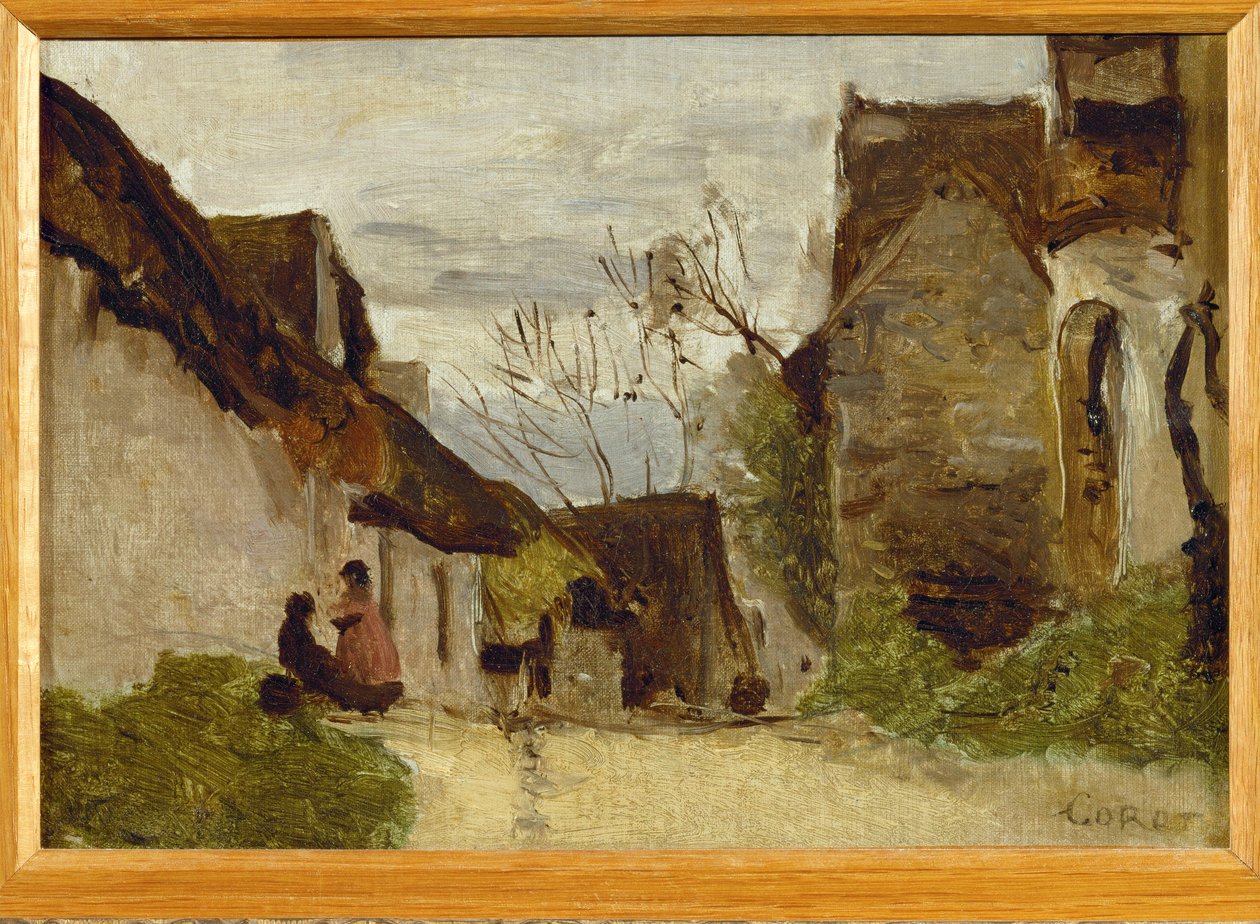 Gata i by i Normandie av Jean Baptiste Camille Corot