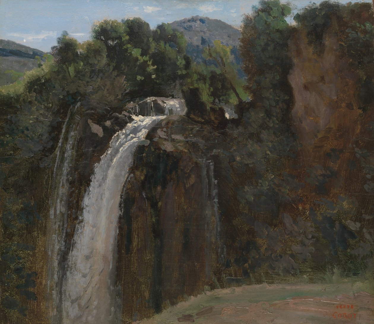 Vattenfallet vid Terni, 1826. av Jean Baptiste Camille Corot