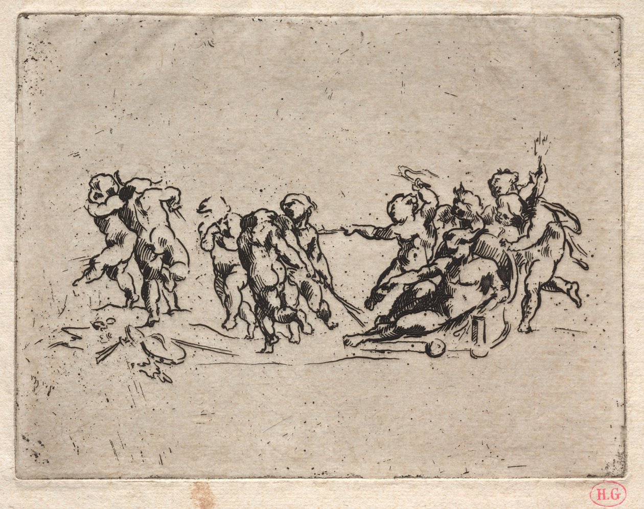 Bacchanal med barn och vagn. av Jean Baptiste Carpeaux