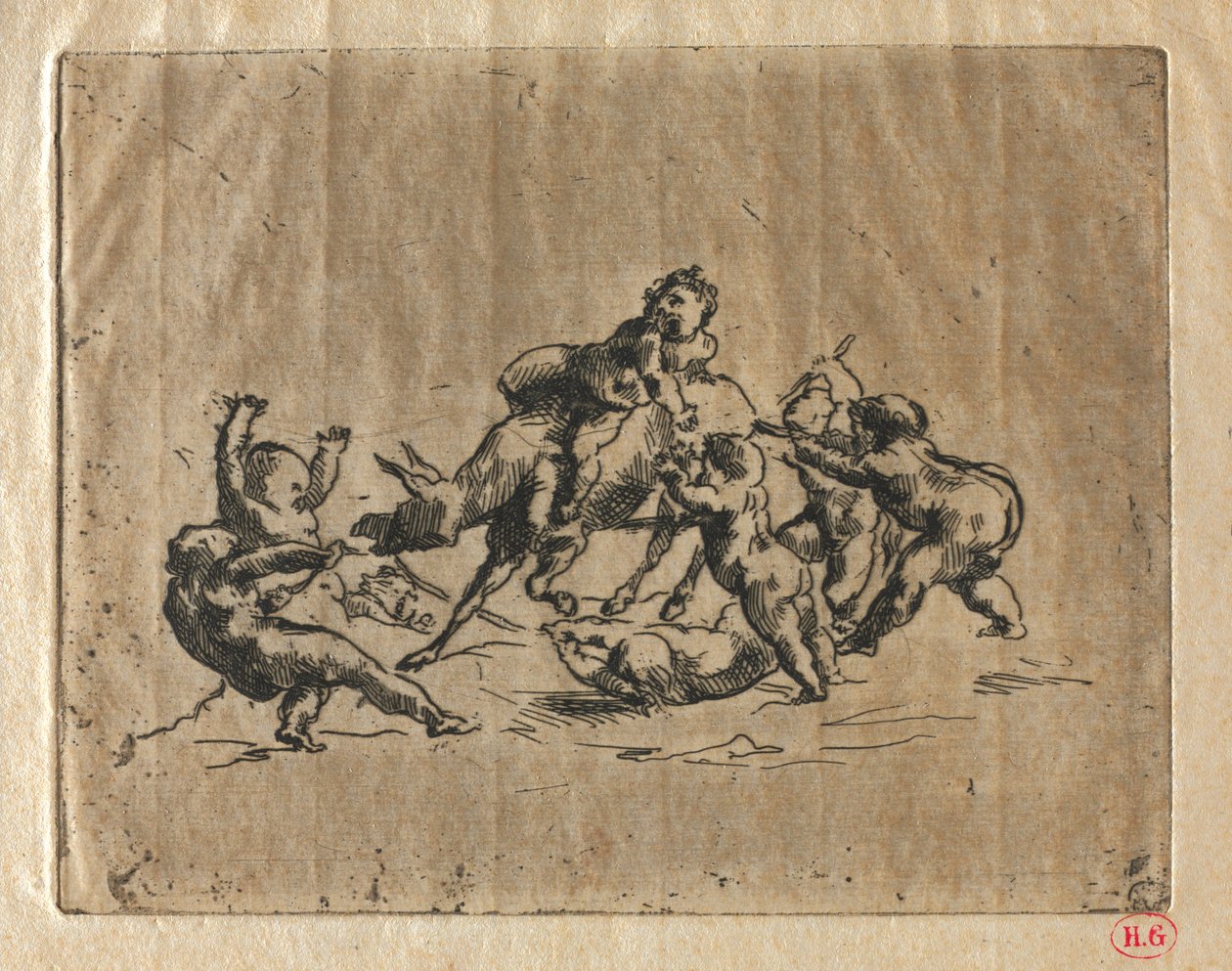 Bacchanal med barn och åsna av Jean Baptiste Carpeaux