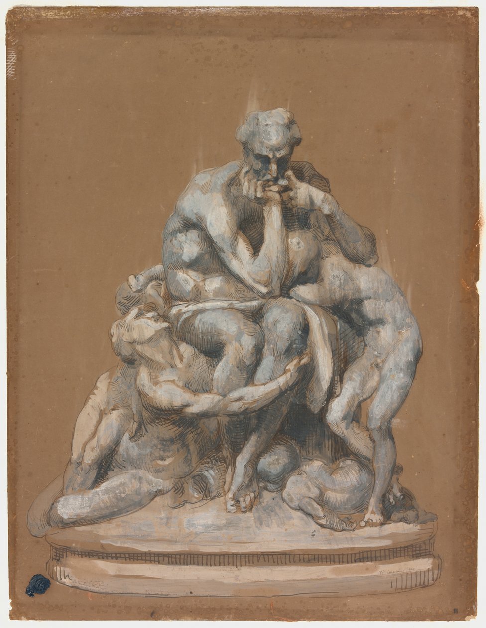 Studera för skulpturen Ugolino och hans barn av Jean Baptiste Carpeaux