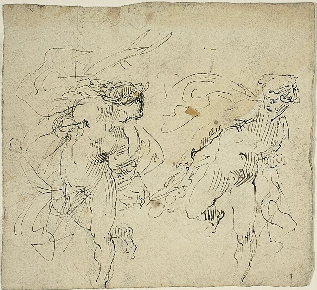 Två springande mansfigurer av Jean Baptiste Carpeaux