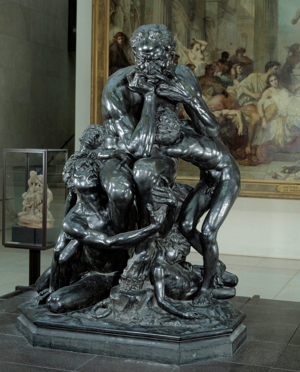 Ugolin-tyrann i Pisa. Illustration av helvetet i "Den gudomliga komedin"" av Dante. Bronsskulptur av Jean Baptiste (Jean-Baptiste) Carpeaux (1827-1875) av Jean Baptiste Carpeaux