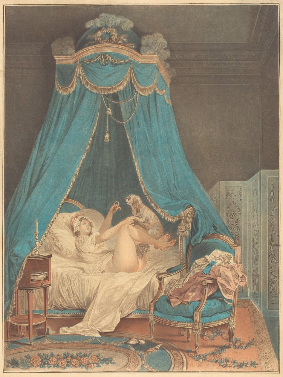 Den lilla favoriten av Jean Baptiste Chapuy after Nicolas Lavreince