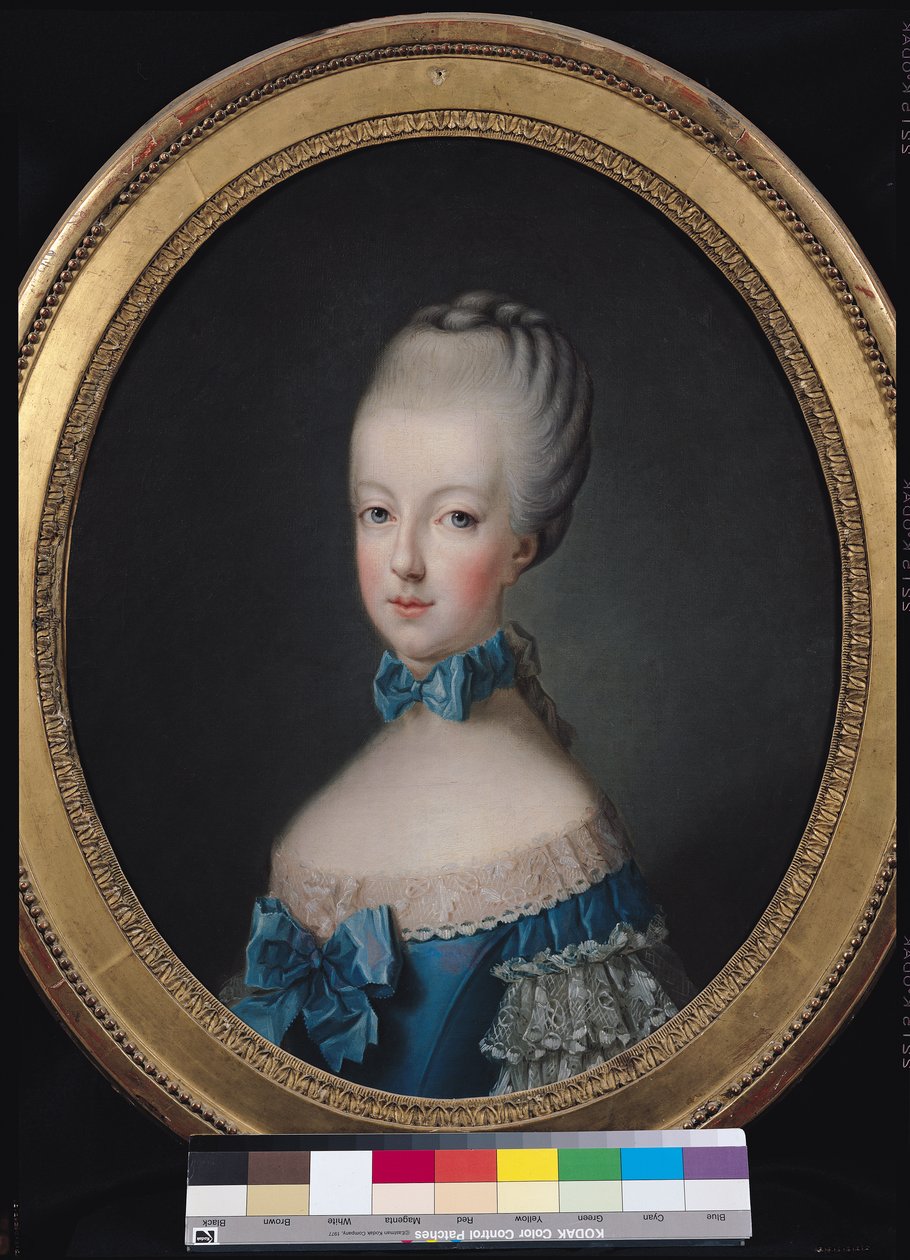 Porträtt av Marie-Antoinette de Habsbourg-Lorraine (1750-93) efter målningen av Joseph Ducreux (1735-1802) 1770 av Jean Baptiste Charpentier