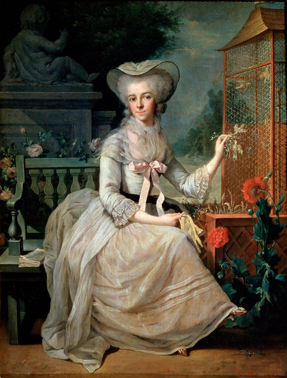 Ung dam i en bur, 1784 av Jean Baptiste Charpentier the Elder