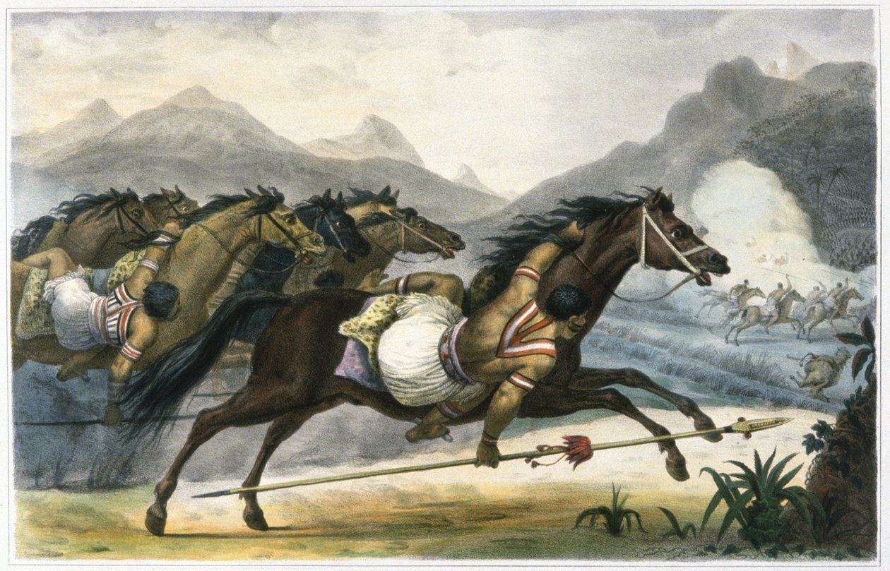 Anklagelse för Cuangurus-indianer av Jean Baptiste Debret