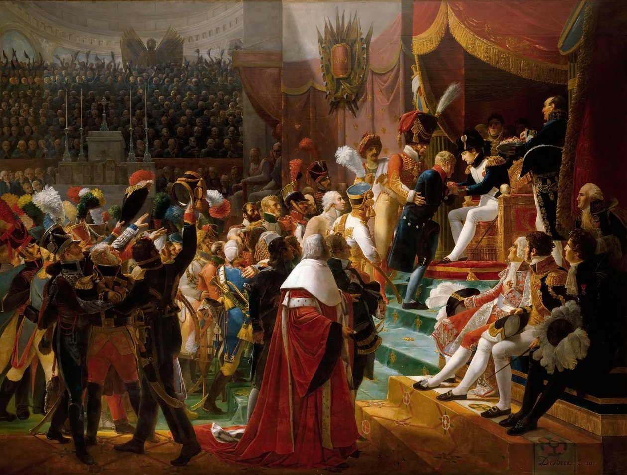 Första överföringen av Hederslegionen, 15 juli 1804, i Saint-Louis des Invalides av Jean Baptiste Debret