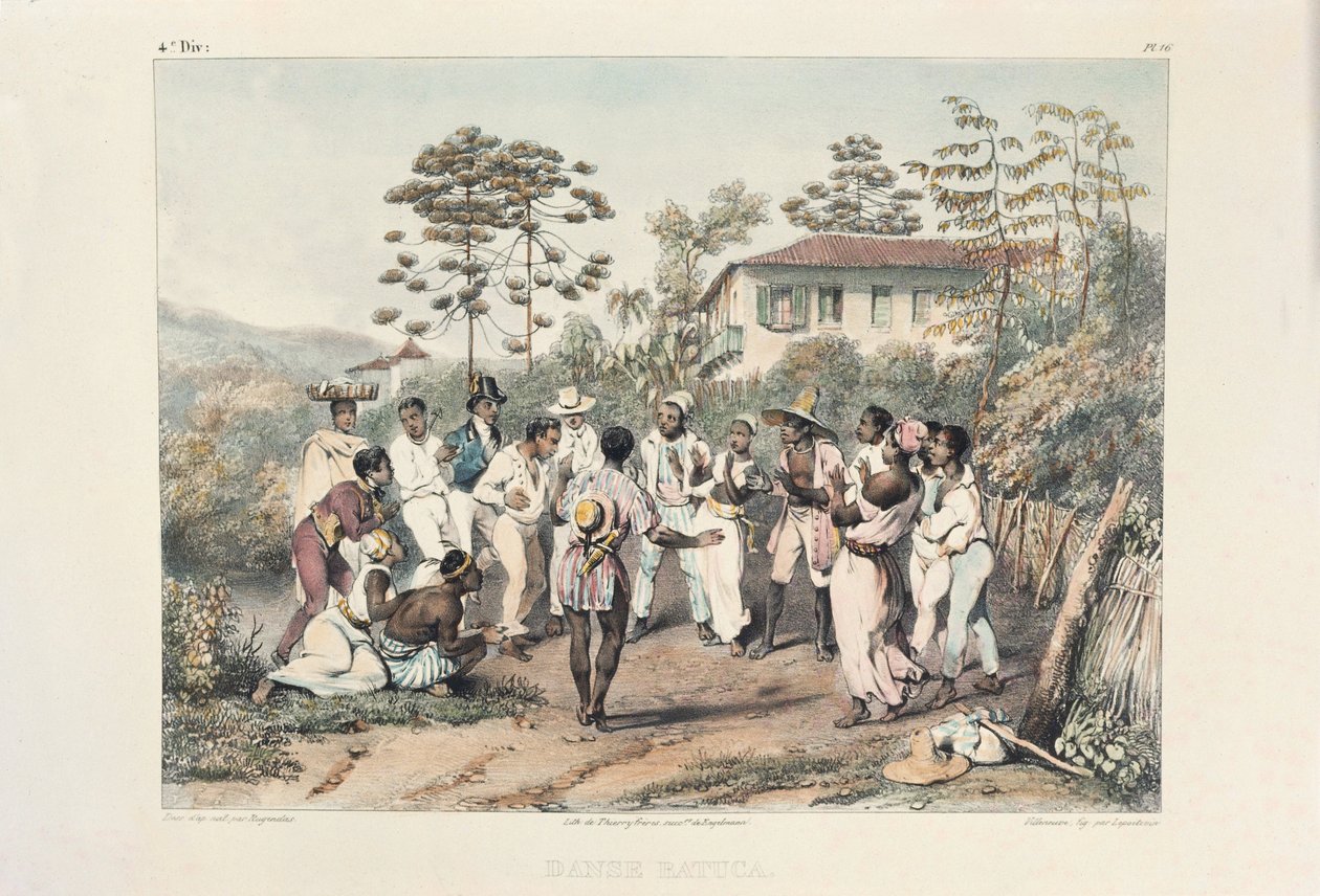 Grupp svarta dansare, illustration från "Voyage Pittoresque et Historique au Bresil, ou Sejour d