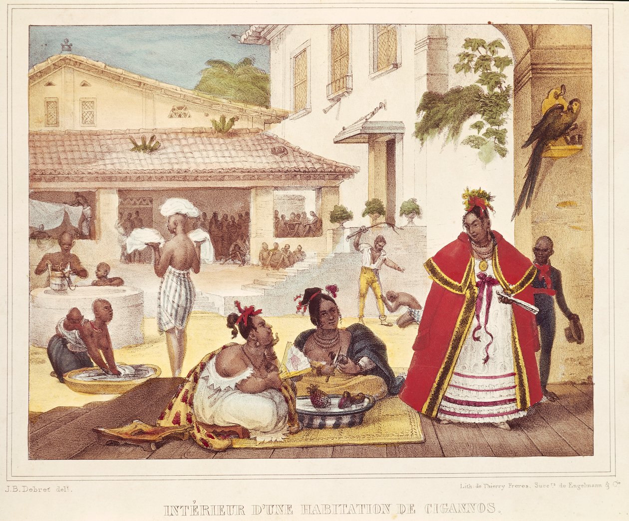 Interiör av en zigenares hus, Brasilien av Jean Baptiste Debret