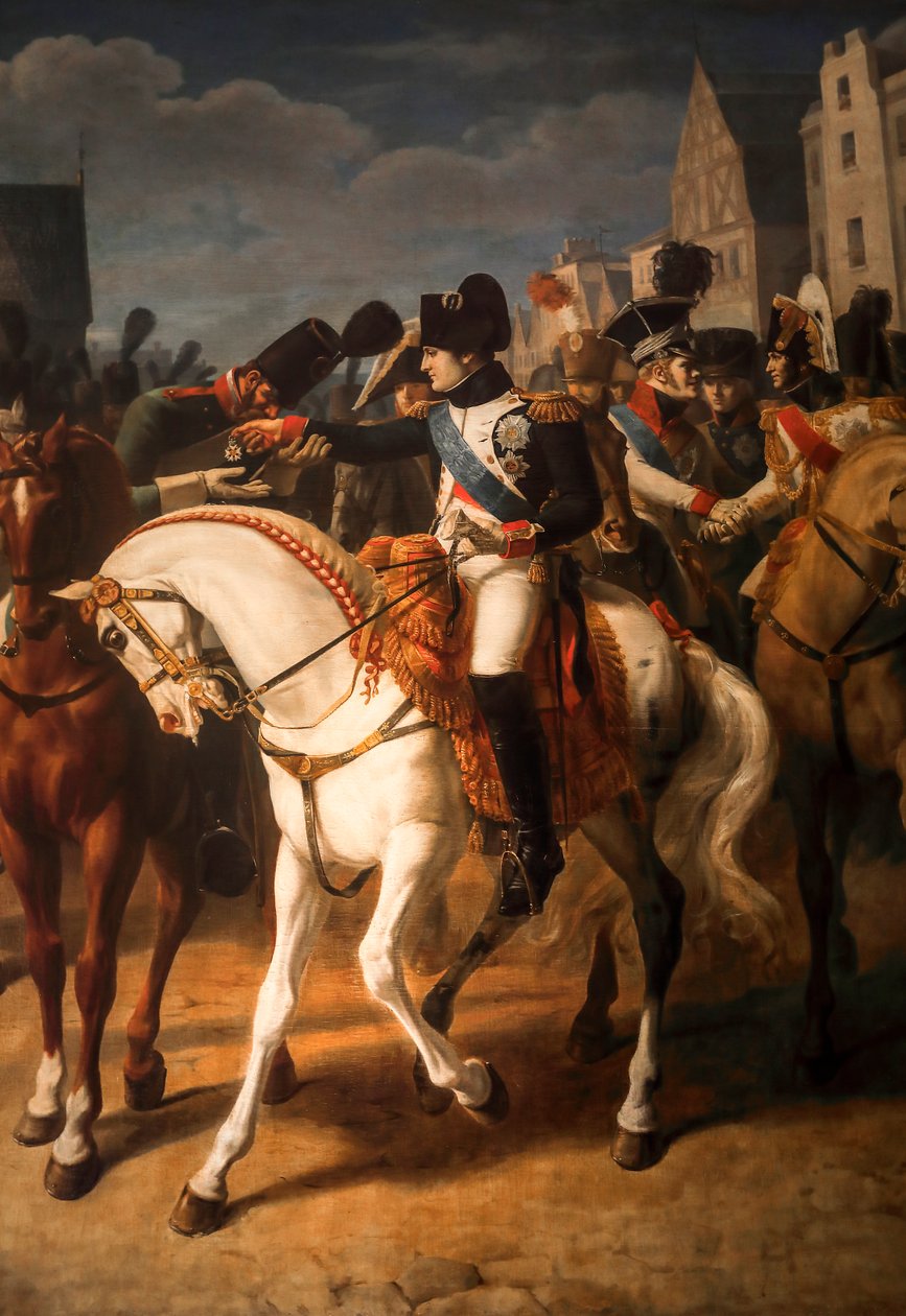 Napoléon ger hederslegionens kors till en rysk soldat i Tilsitt 1808 (olja på duk) av Jean Baptiste Debret