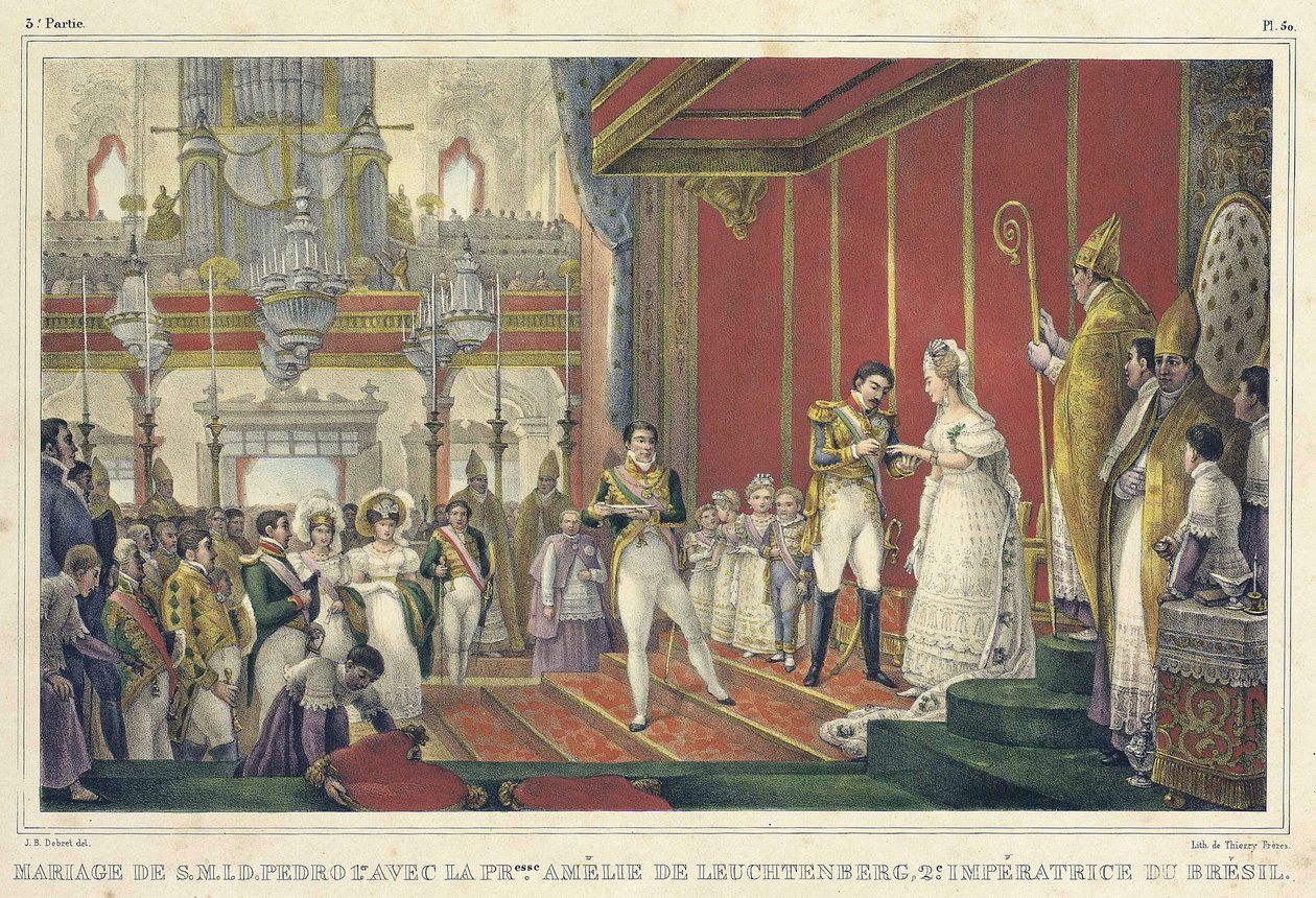 Amelie av Leuchtenbergs äktenskap (Amelie de Leuchtenberg av Jean Baptiste Debret