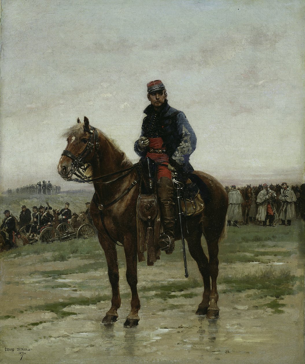 En beriden officer, 1877. av Jean Baptiste Edouard Detaille
