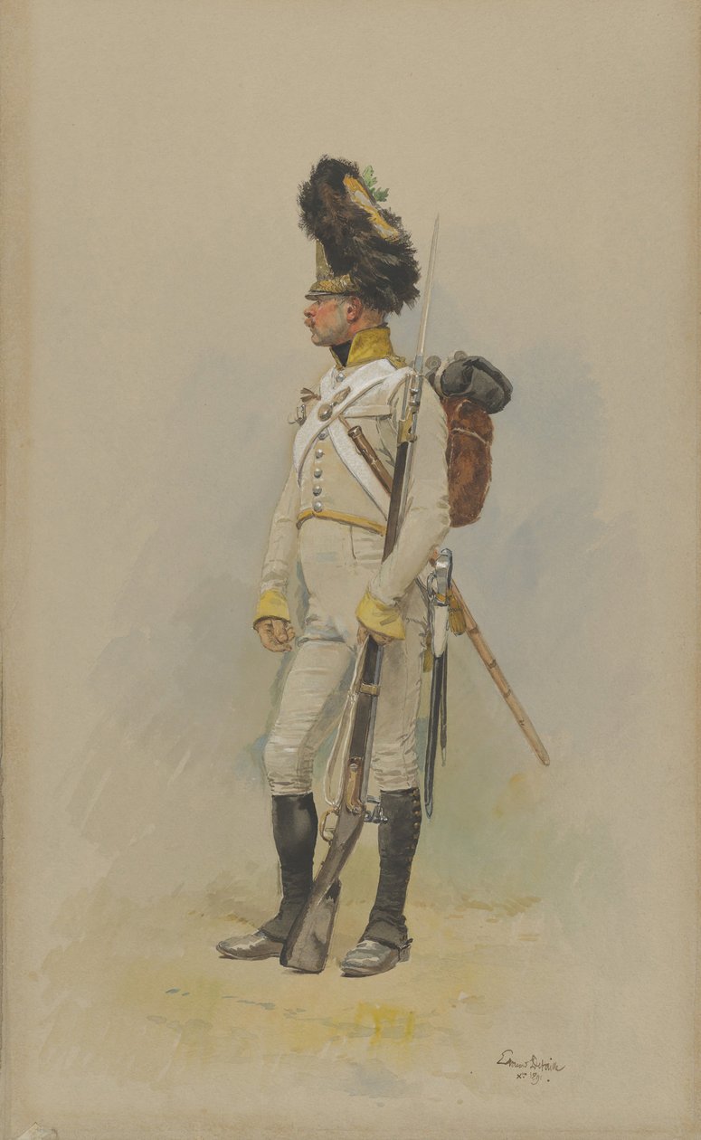 En stående grenadjär från kommunalgardet, 1891. av Jean Baptiste Edouard Detaille