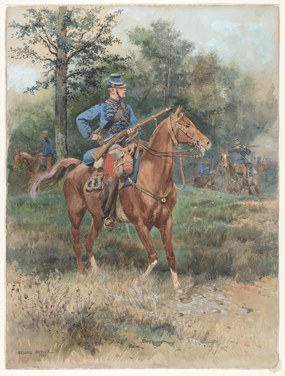 Jägare till häst av Jean Baptiste Edouard Detaille