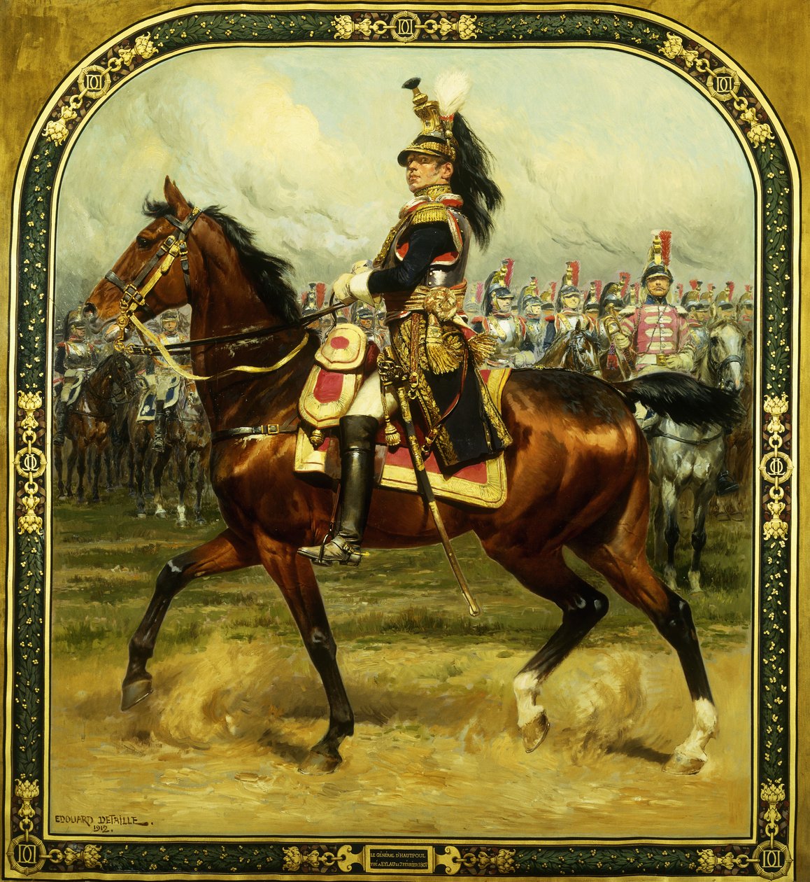General d"Hautpoul till häst, 1912 av Jean Baptiste Edouard Detaille