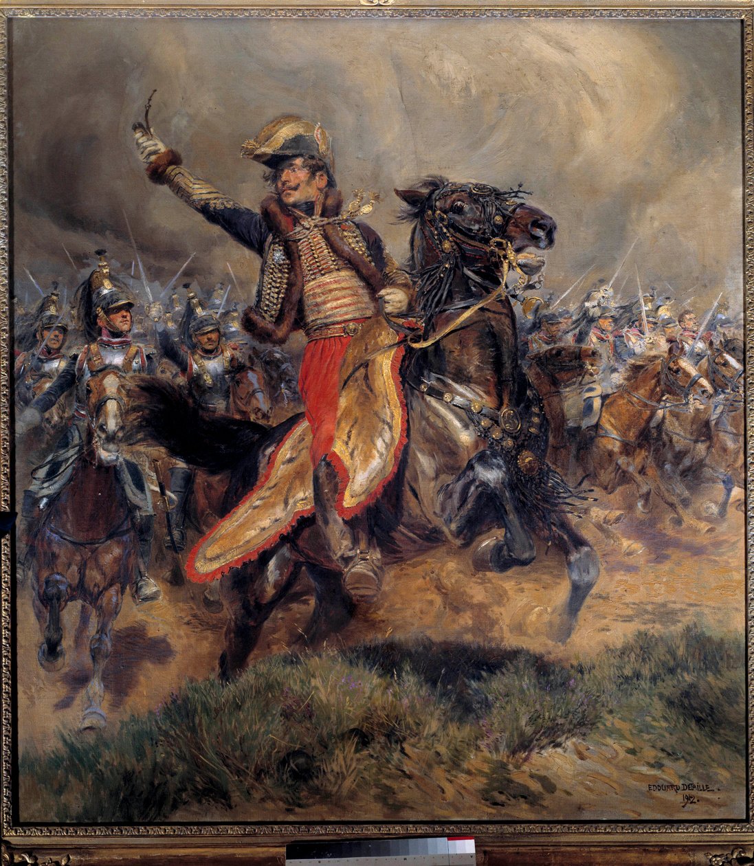Napoleonkriget: "" General Antoine Charles Earl of Lasalles sista post (1775-1809), dödad vid Wagram den 6 juli av Jean Baptiste Edouard Detaille