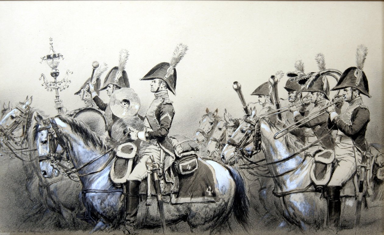 Napoleonkrigen, Band of the 4th Dragons av Jean Baptiste Edouard Detaille
