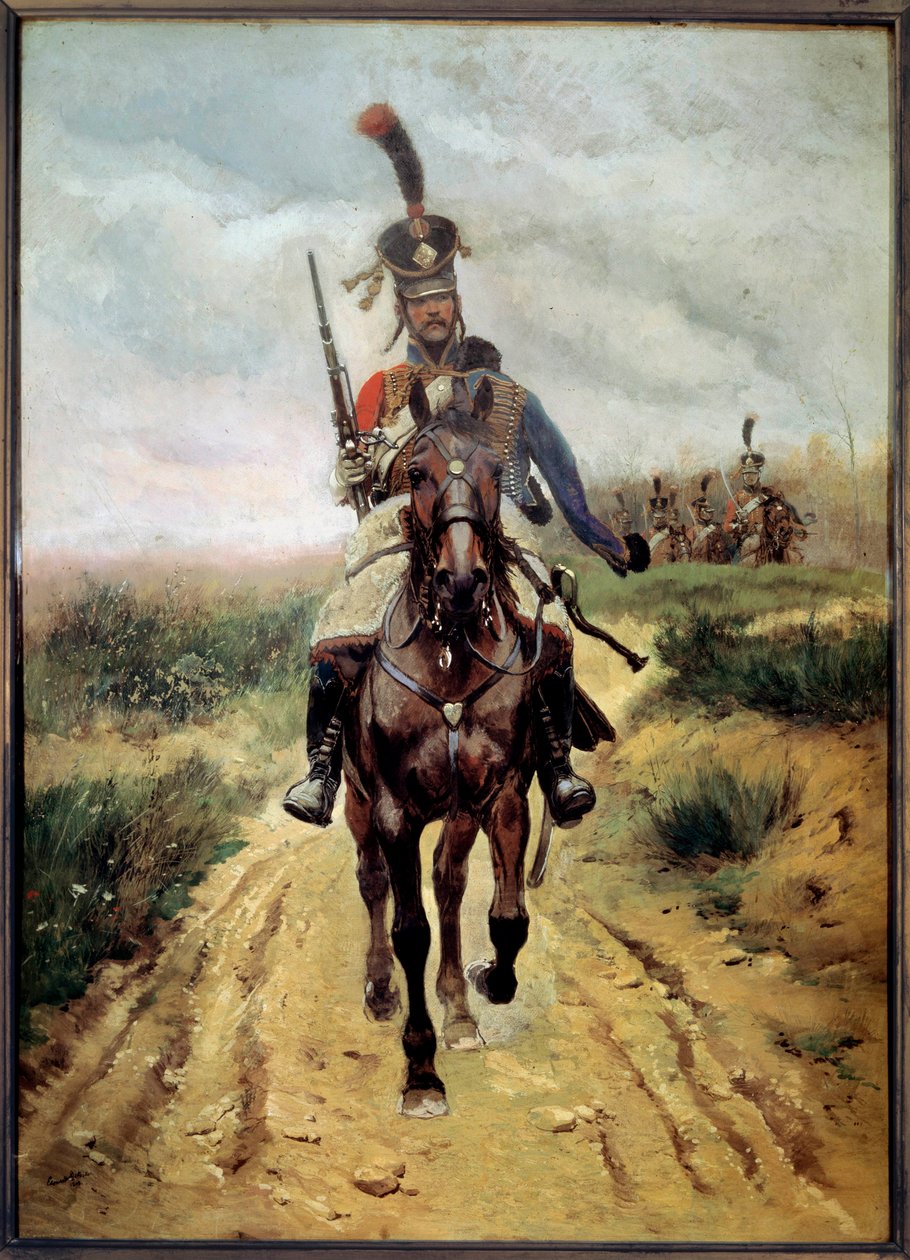 Vanguard, 9:e husarerna av Jean Baptiste Edouard Detaille