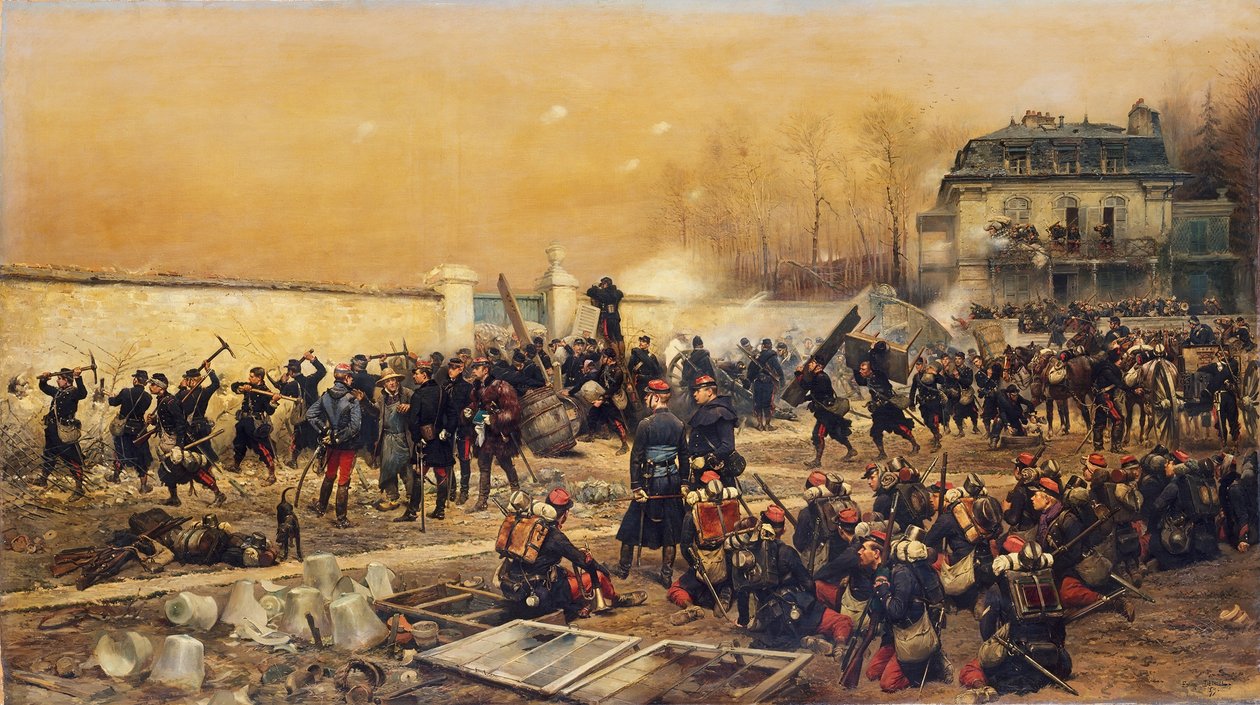 Champignys försvar, 1879. av Jean Baptiste Edouard Detaille