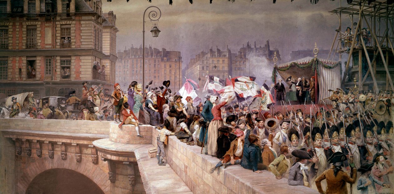Frivilliga lämnade till armén 1792. Målning av Edouard Detaille (1848 - 1912) av Jean Baptiste Edouard Detaille