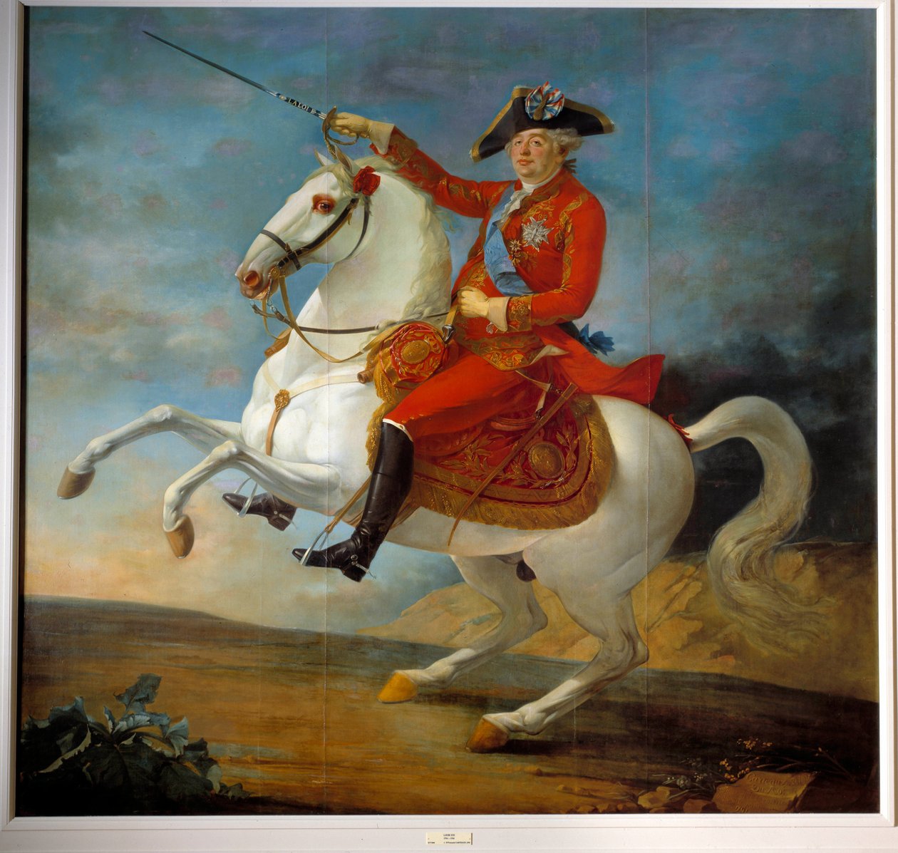 Ridsporträtt av Ludvig XVI (1754 - 1793). Målning av Jean Francois Carteaux (1751-1813) av Jean Baptiste Francois Carteaux