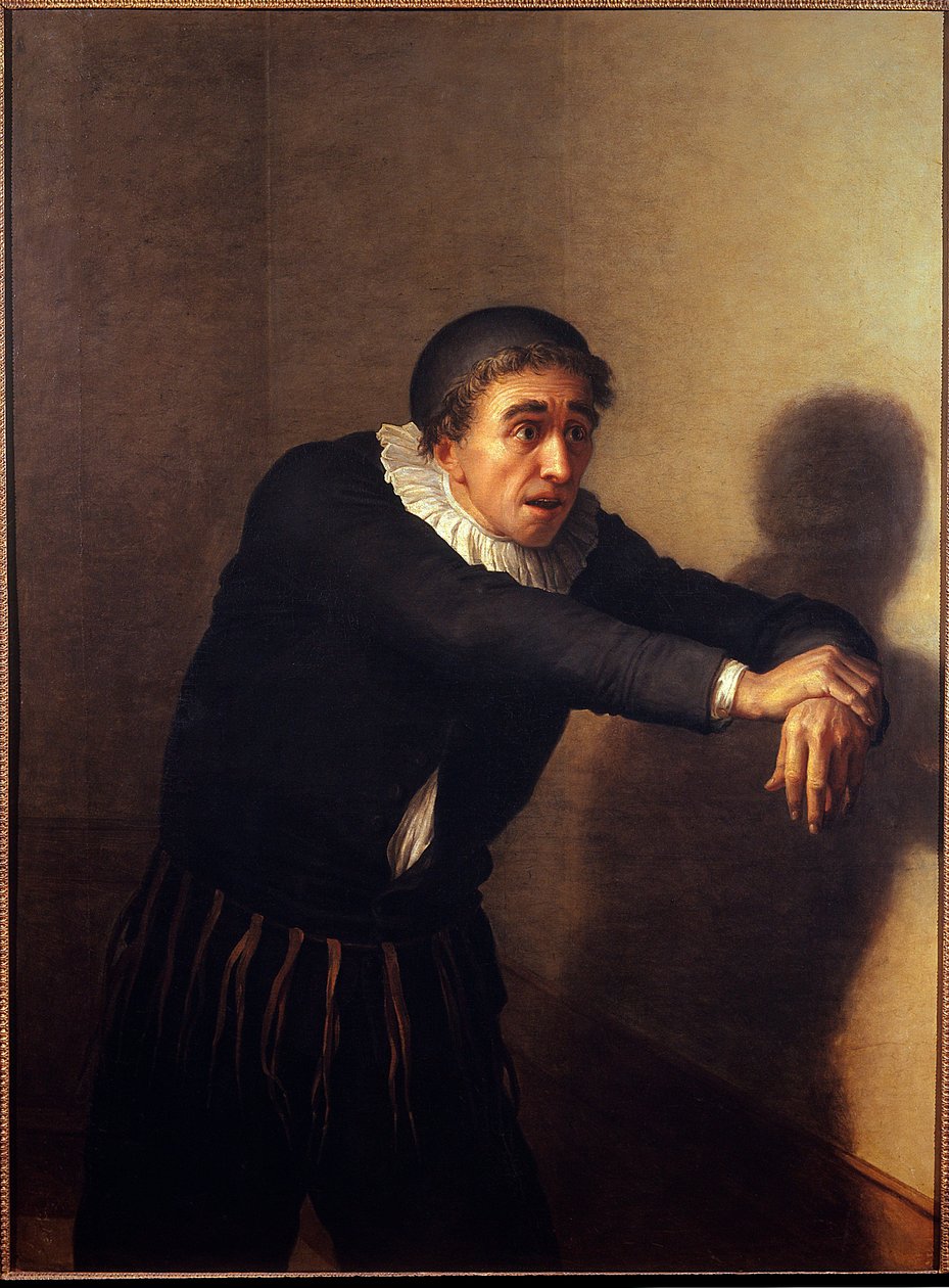 Grandmesnil i rollen som Harpagon Komikern Grandmesnil (pseudonym Jean-Baptiste Fauchard) (1737-1816) spelar Harpagons karaktär i Molieres pjäs "L