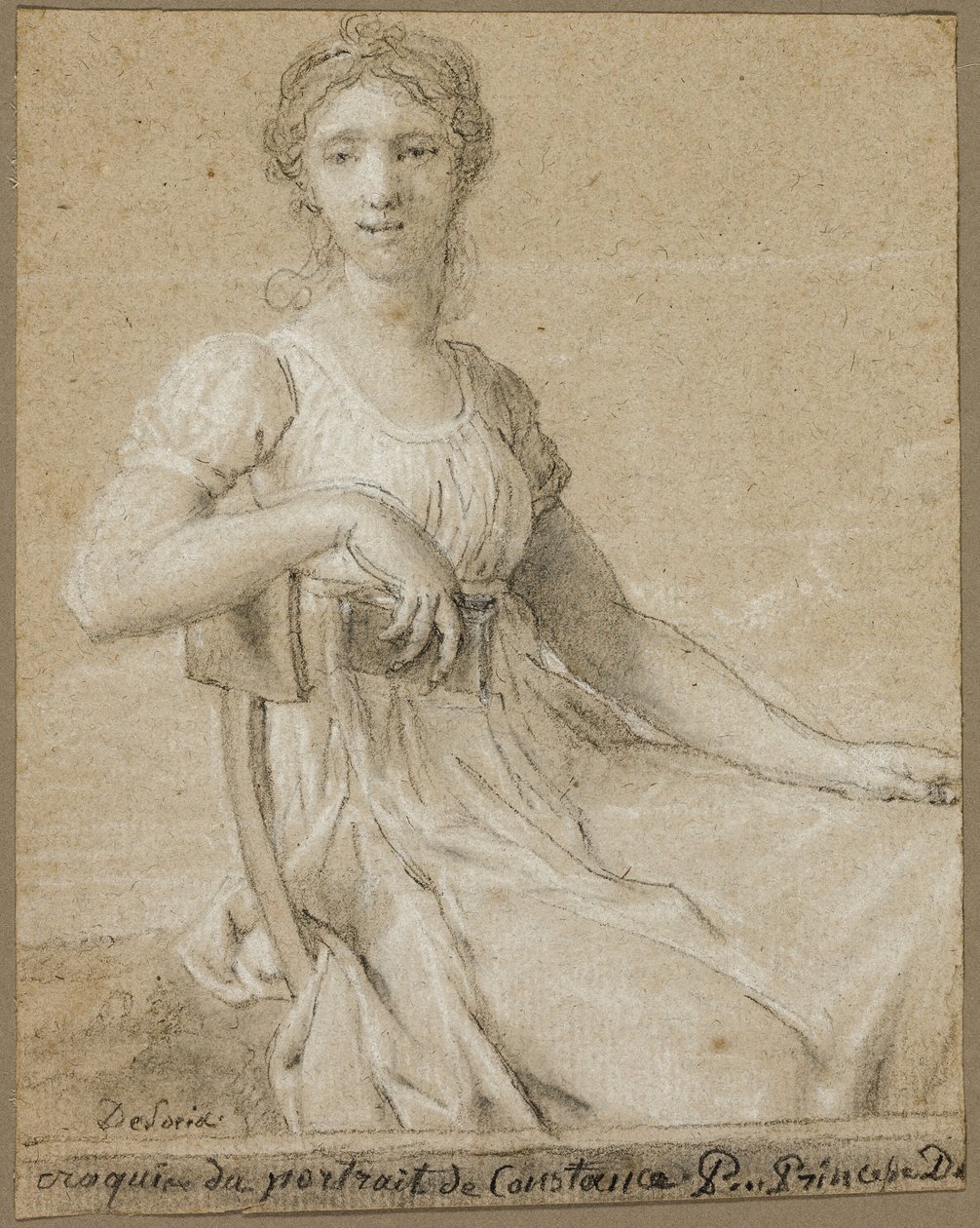 Skiss till porträtt av Constance Pipelet (recto); Kvinnohuvud (verso) av Jean Baptiste Francois Desoria