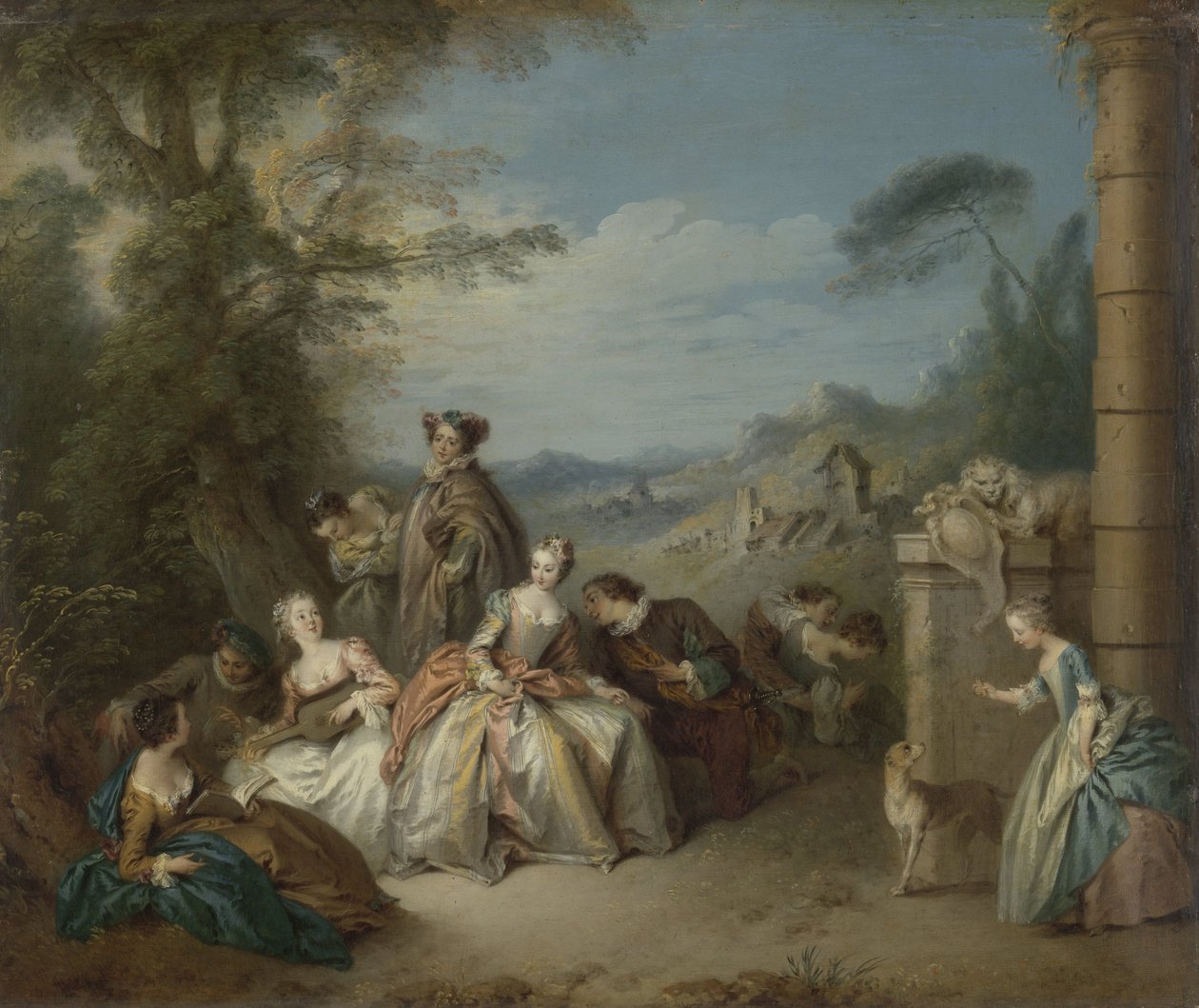 Fête galante i ett landskap Galant sällskap i ett landskap av Jean Baptiste François Pater