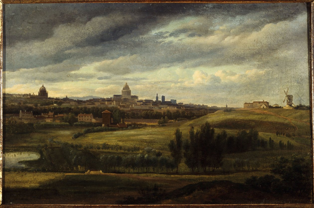 Utsikt över Paris, tagen från Gentillys höjder, 1815 (målning) av Jean Baptiste Gabriel Langlace