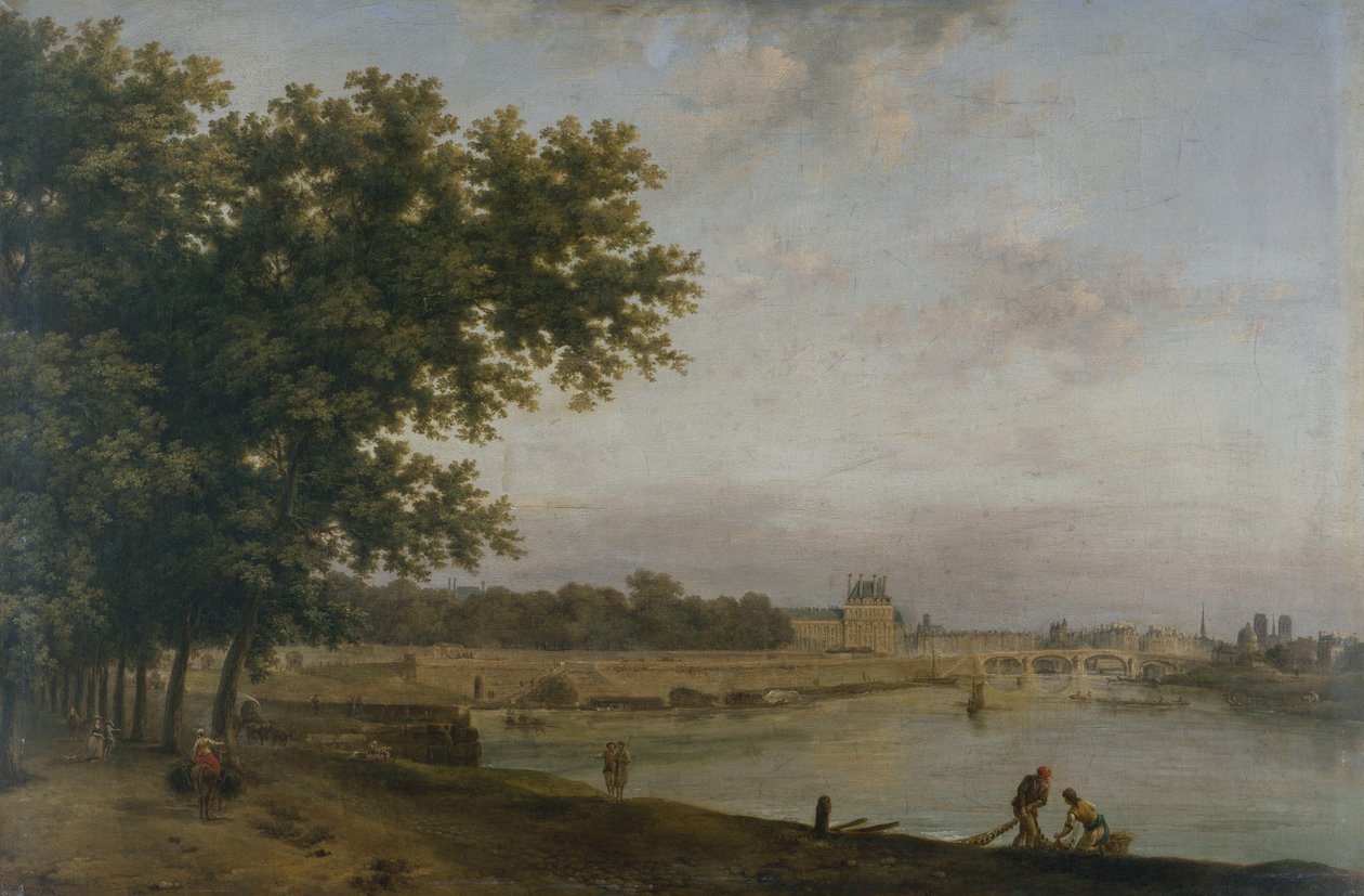 Tuilerierna och Pont Royal av Jean Baptiste Genillion