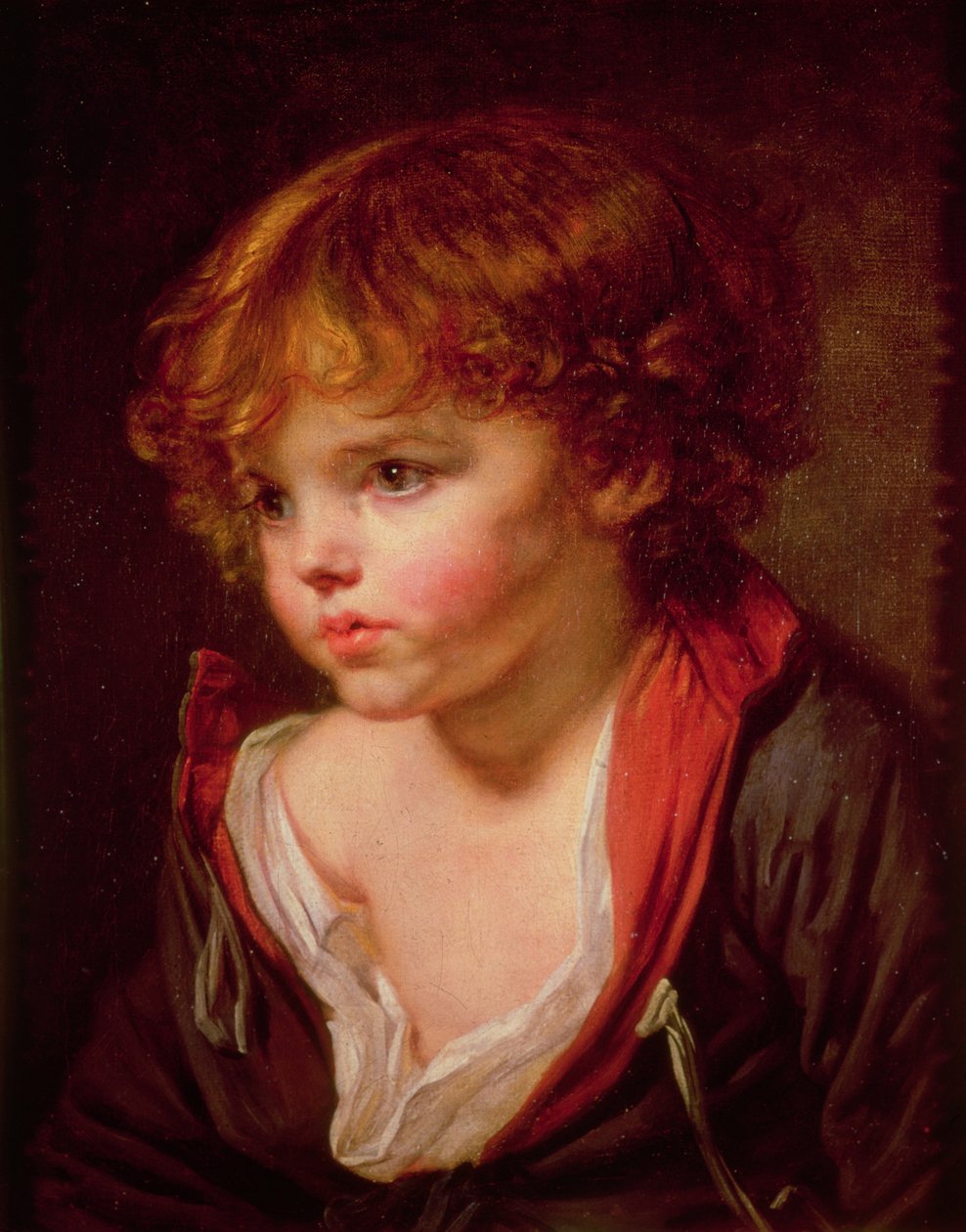 En blondhårig pojke med en öppen skjorta av Jean Baptiste Greuze