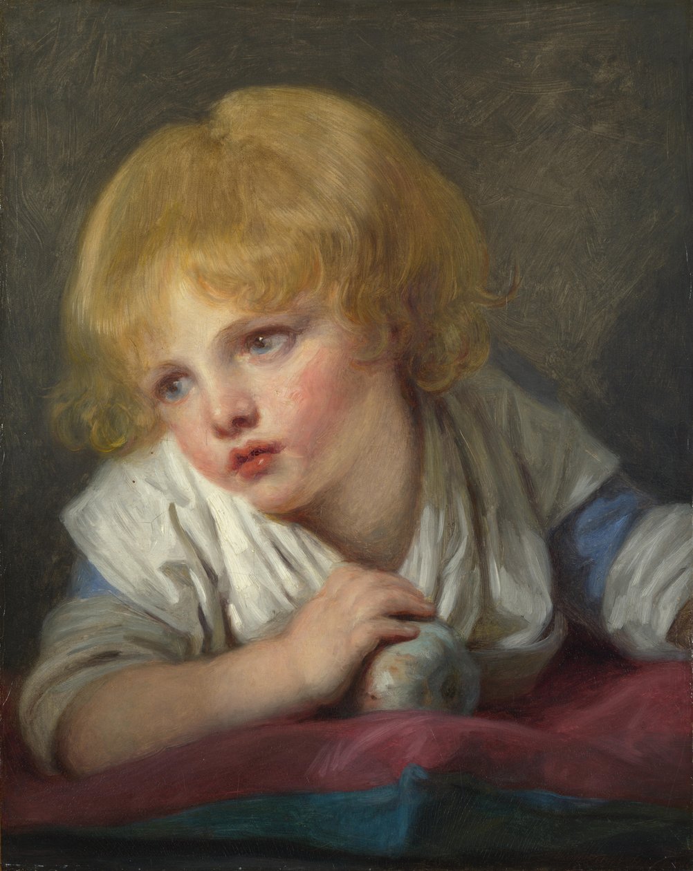 Ett barn med ett äpple, andra hälften av 1700-talet. av Jean Baptiste Greuze