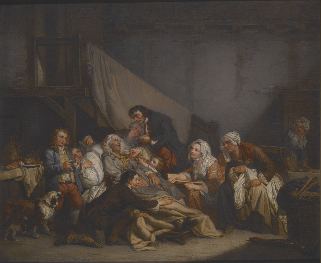 Death of an Old Man (olja på duk) av Jean Baptiste Greuze