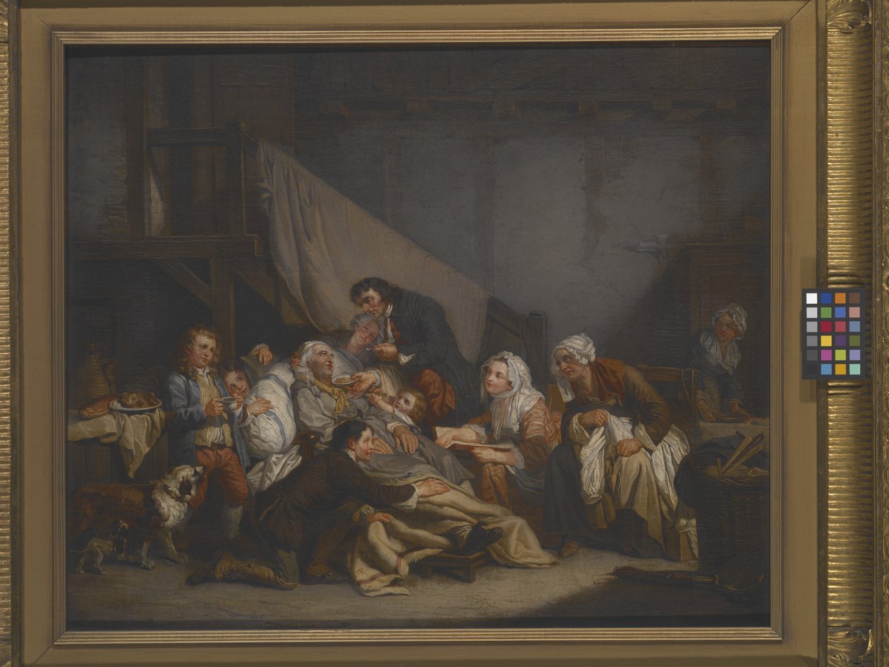 En gammal mans död (olja på duk) av Jean Baptiste Greuze