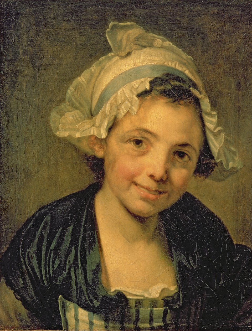 Flicka i en motorhuv av Jean Baptiste Greuze