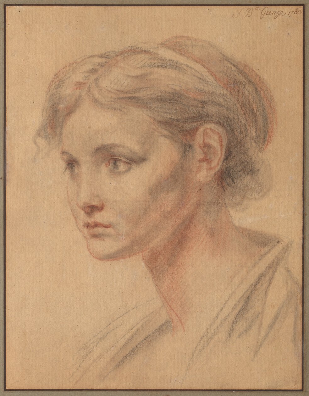 Chef för en flicka, 1763. av Jean Baptiste Greuze