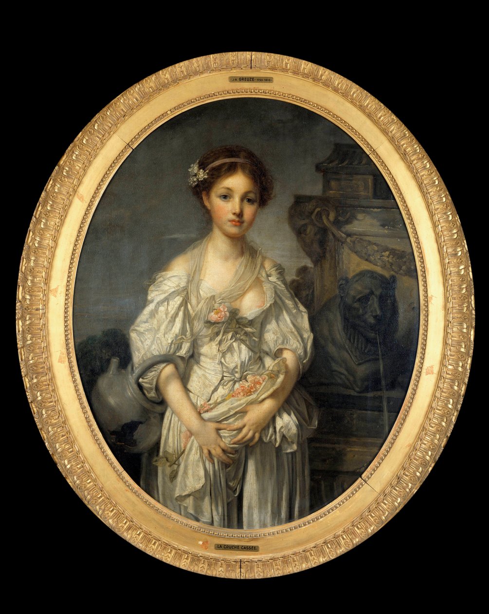 La juche cassee Målning av Jean Baptiste Greuze (1725-1805) 1700-tal sön. 1,08x0,86 m. av Jean Baptiste Greuze