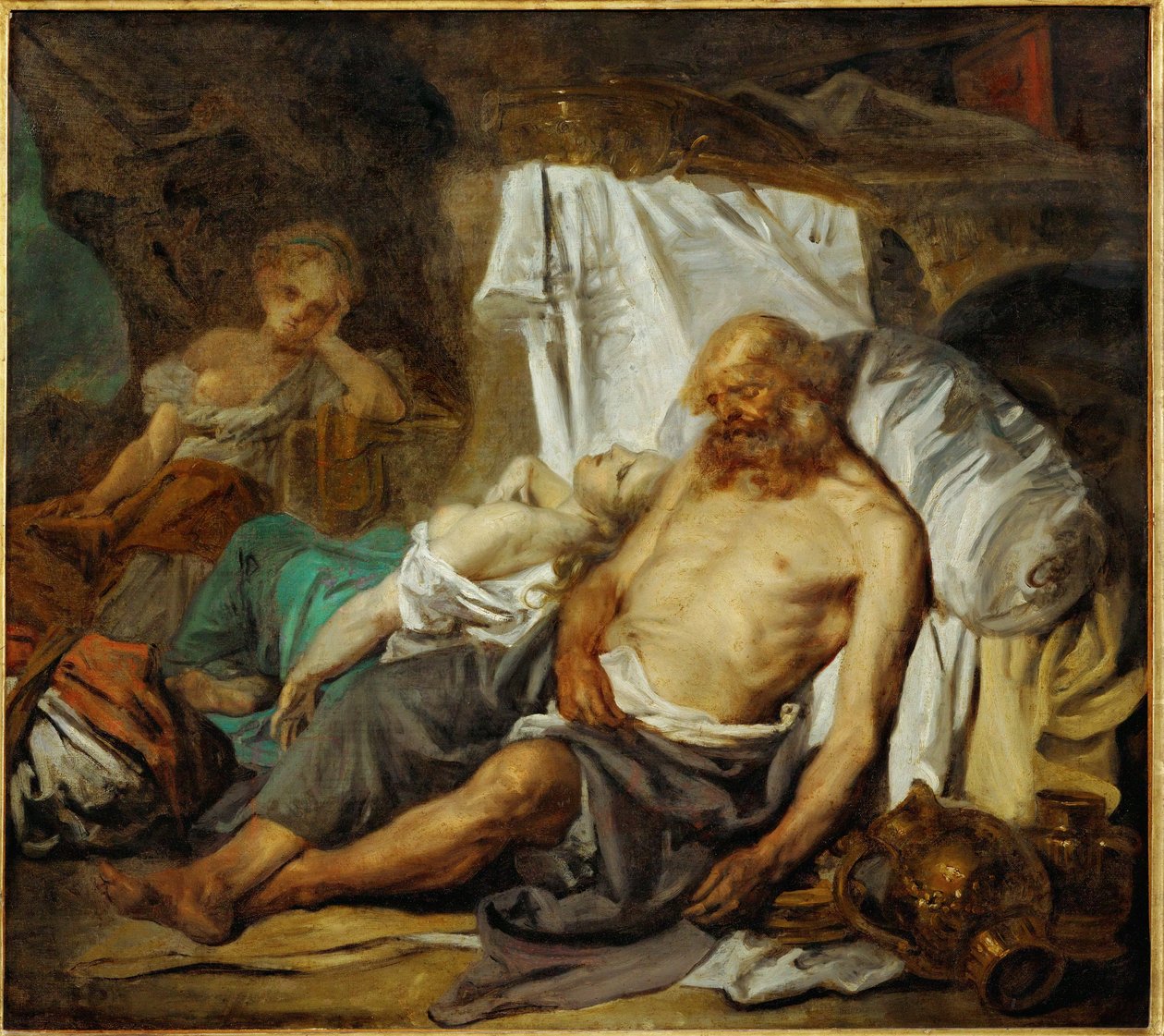 Lot och hans döttrar... av Jean Baptiste Greuze