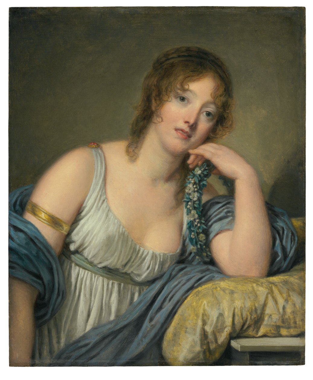 Porträtt av Jeanne Philiberte Ledoux (1767–1840), halvlängd (olja på panel) av Jean Baptiste Greuze