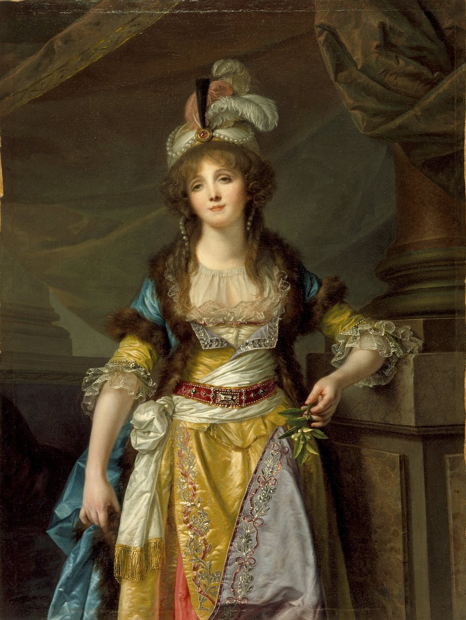 Porträtt av en dam i turkisk kostym, ca 1790 av Jean Baptiste Greuze