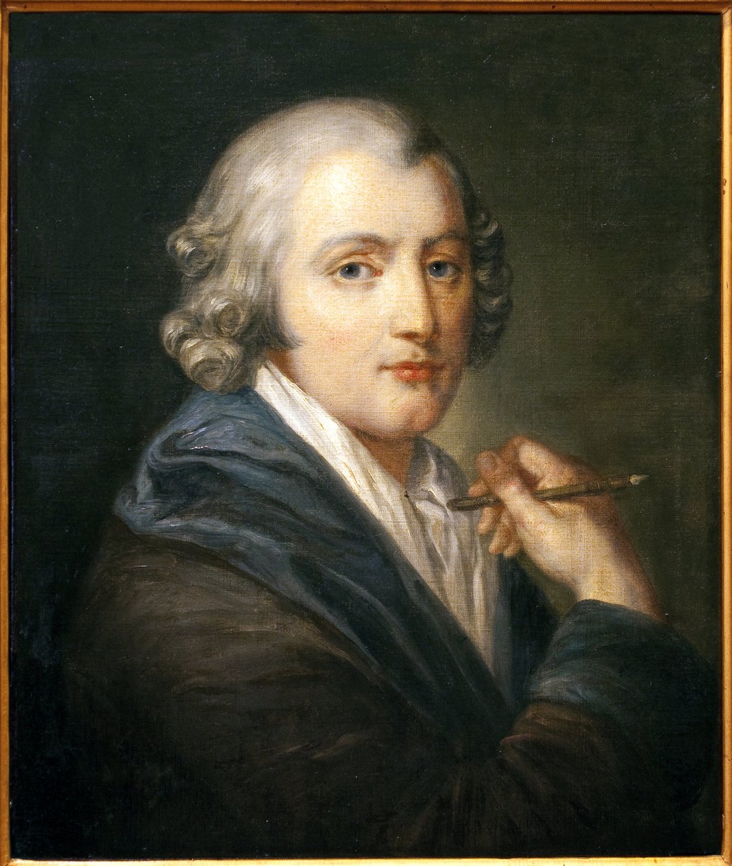 Självporträtt. Målning av Jean Baptiste Greuze (1725-1805), olja på duk, cirka 1755. Fransk konst 1700-talet. Hotel Dieu, Greuze Museum, Tournus. av Jean Baptiste Greuze