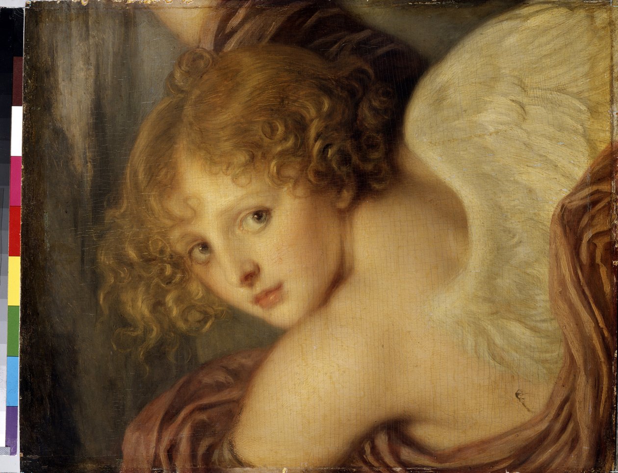 ""Tete de cupidon"" (Amorhuvud) Målning av Jean Baptiste Greuze (1725-1805) 1786 Eremitagemuseet Sankt Petersburg av Jean Baptiste Greuze