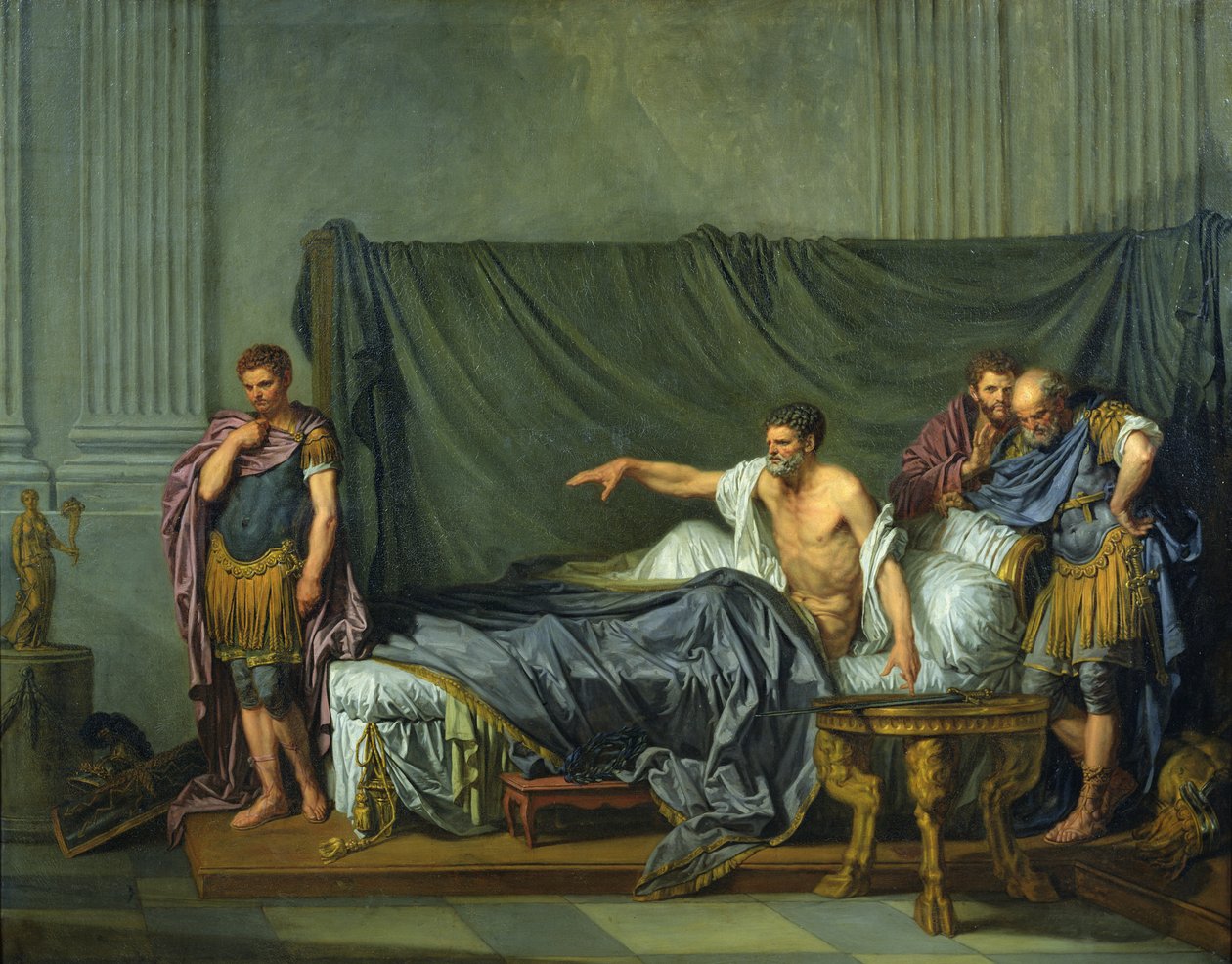 Kejsaren Severus tillrättavisar sin son, Caracalla, för att han ville mörda honom, 1769 av Jean Baptiste Greuze