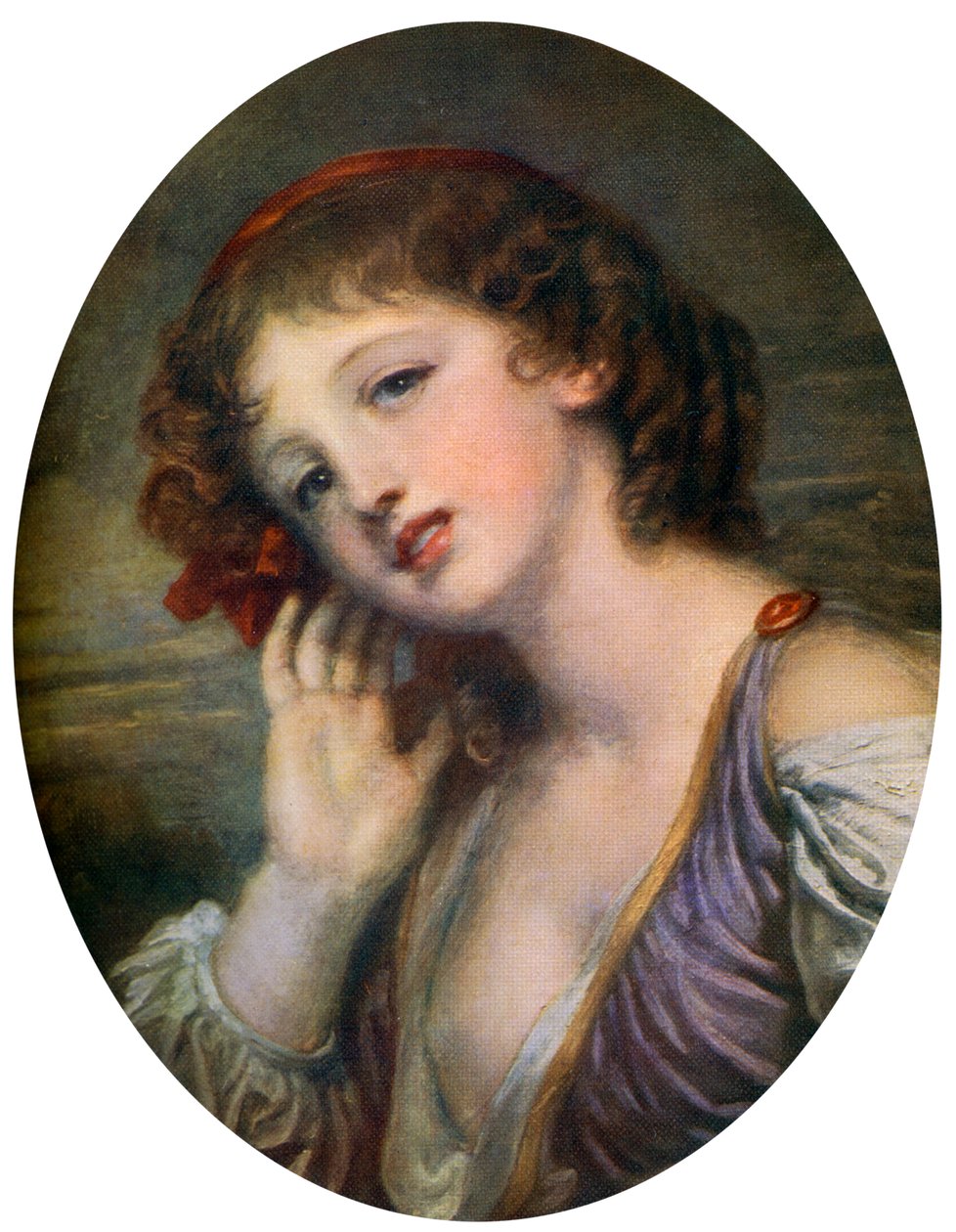 The Listening Girl, 1700-talet, 1912. av Jean Baptiste Greuze