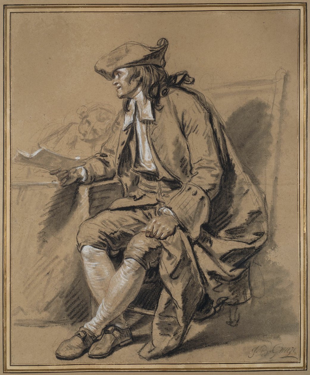 Notarien: En studie för "Äktenskapskontraktet" av Jean Baptiste Greuze