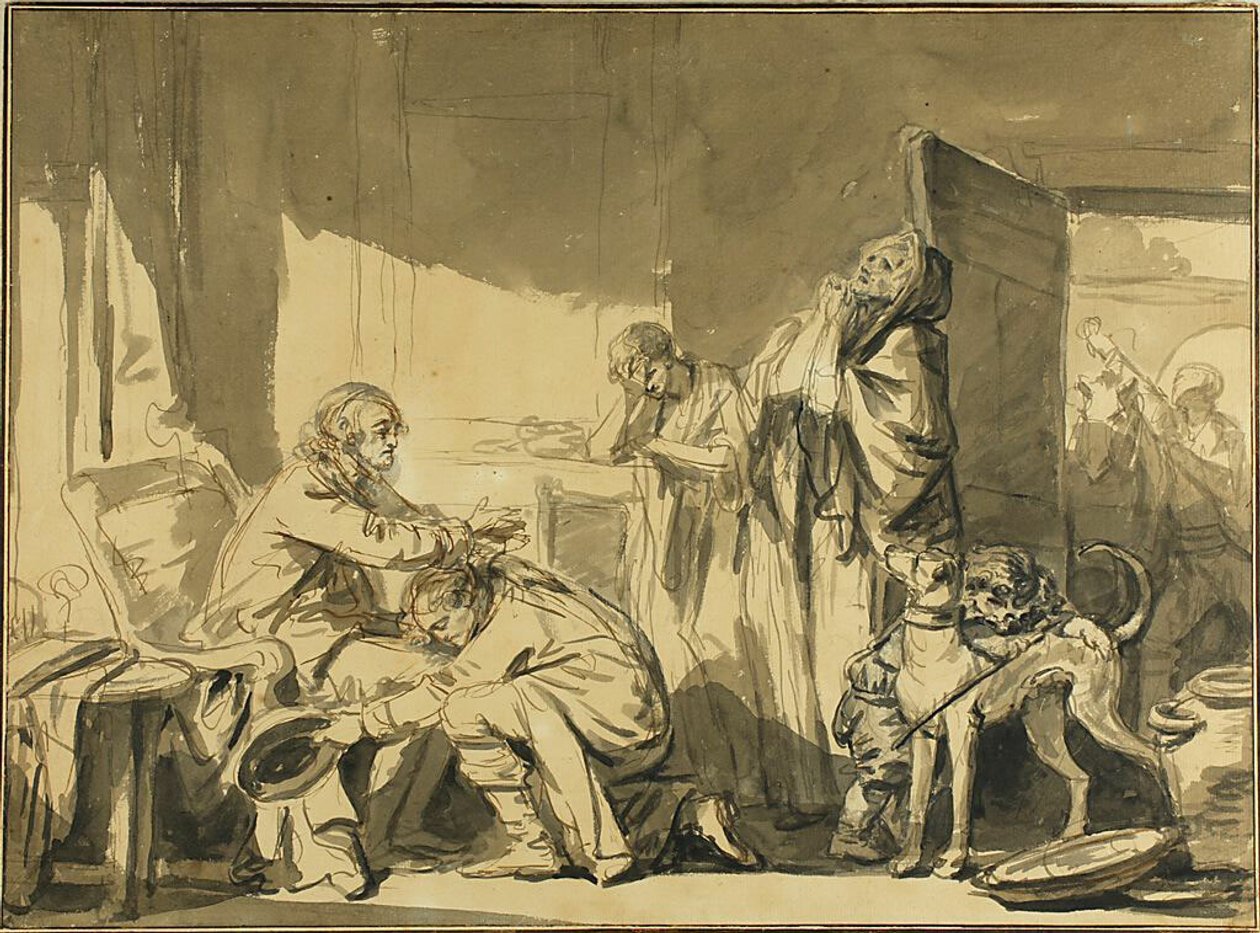 Den faderliga välsignelsen eller Basiles avresa av Jean Baptiste Greuze